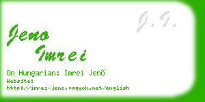jeno imrei business card
